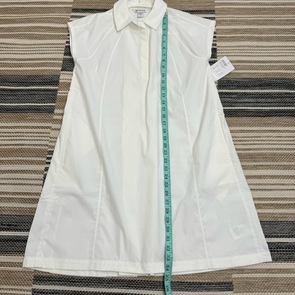 Athleta Performance Poplin Collared Lightweight Shirtdress UPF 50+ White Size S - Picture 11 of 11